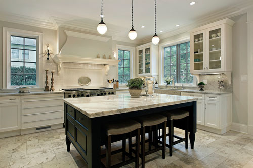 Kitchen with granite countertops